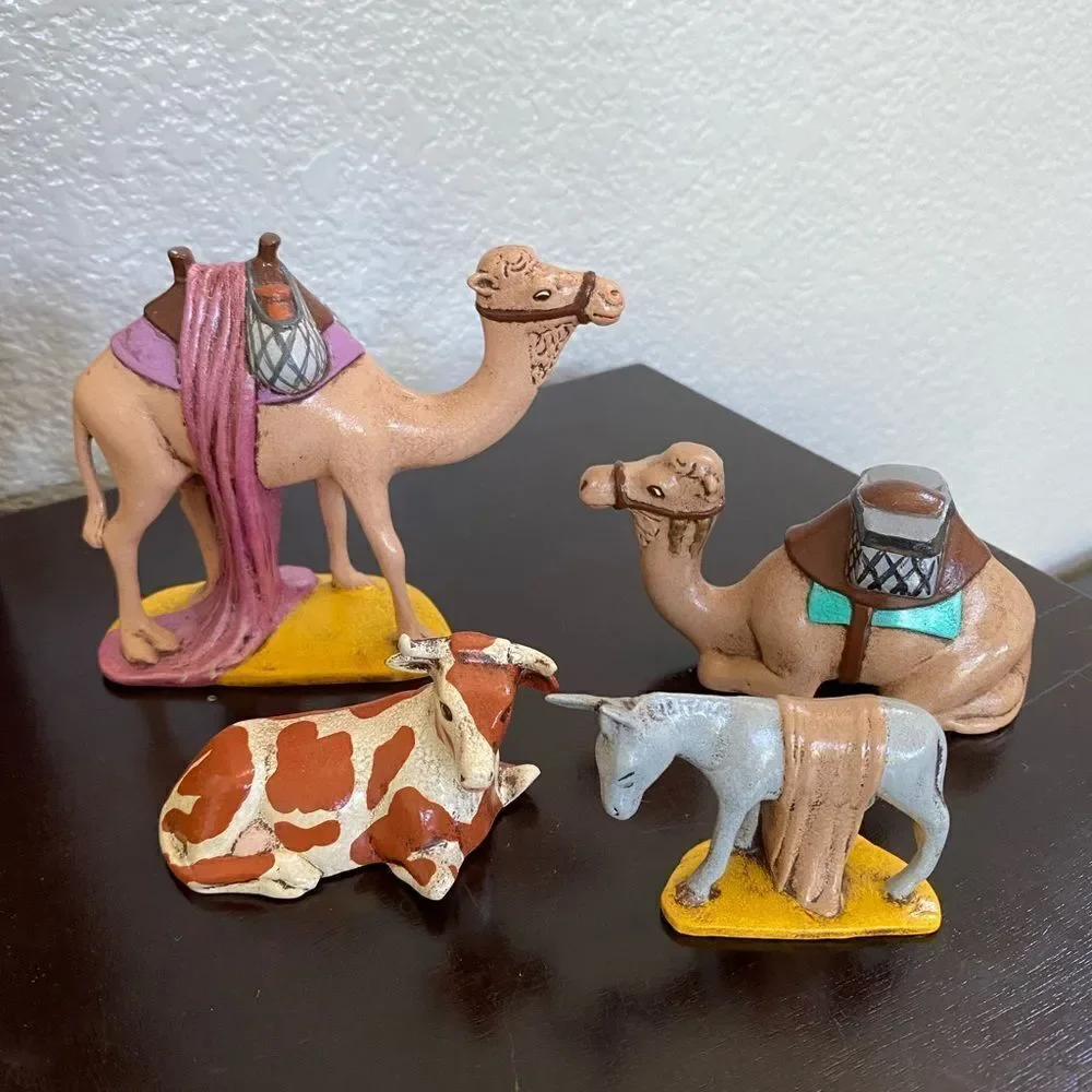 Vintage 1976 Christmas Nativity Figurines Hand Painted 15 Piece Set